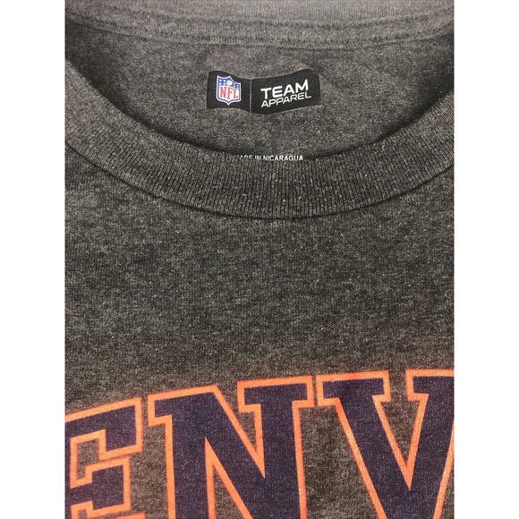 NFL Denver Broncos Mens T Shirt NFL Football Team Apparel Size Large Gray Orange - Picture 3 of 7